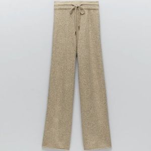 Zara wide leg knit pants in beige